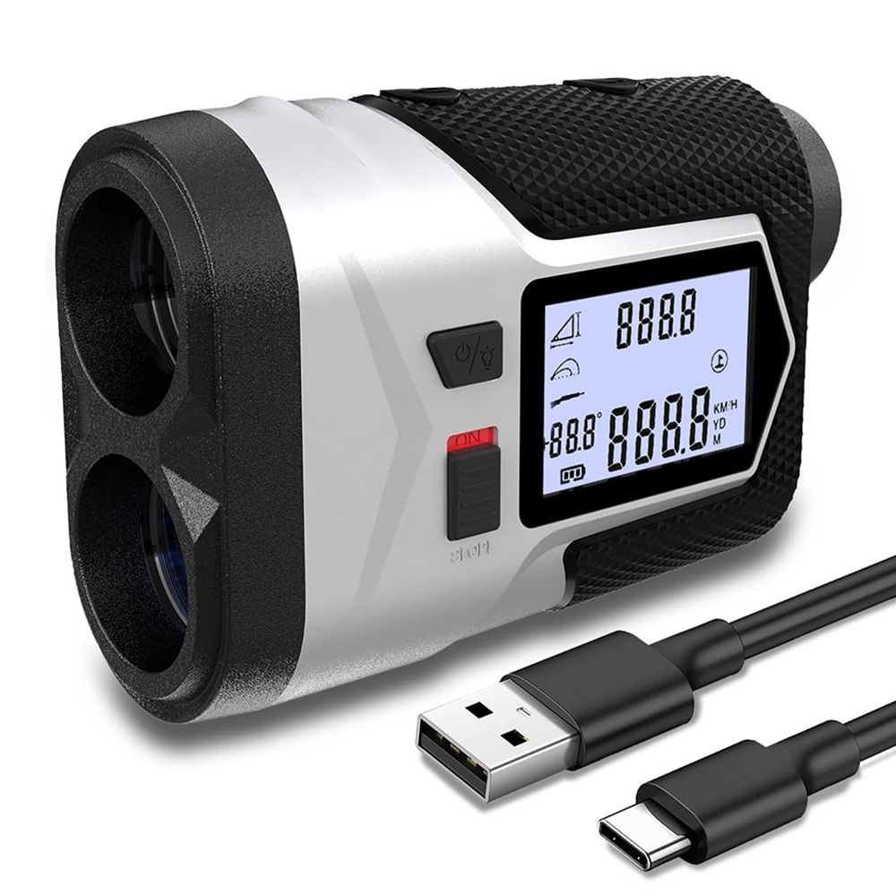 Rangefinder Laser Golf - Golf-Entfernungsmesser mit Neigungsschalter, 1200 m, wiederaufladbarer