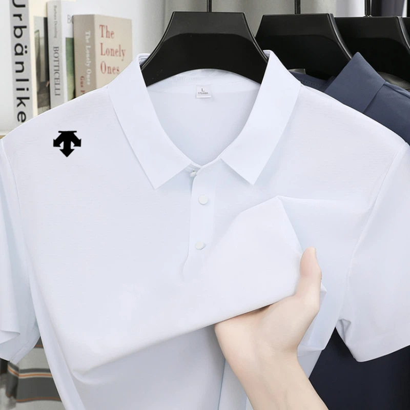 Golf Equipment Rental - Herren Luxus-Poloshirts mit Stickerei, Sommer-Kurzarm-Oberteile, Atmungsaktiv,