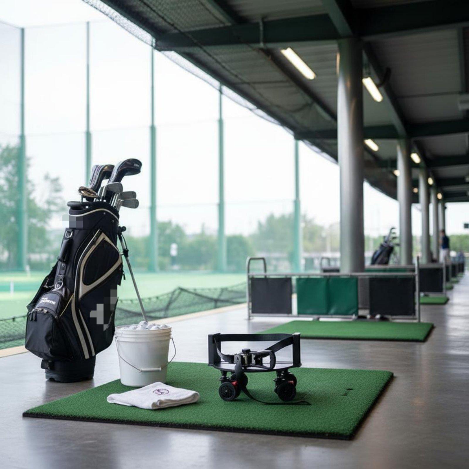 Golf Equipment Bag - Tragbarer Golf-Ausrüstungsständer mit Schwenkbremsen und Radbasis,