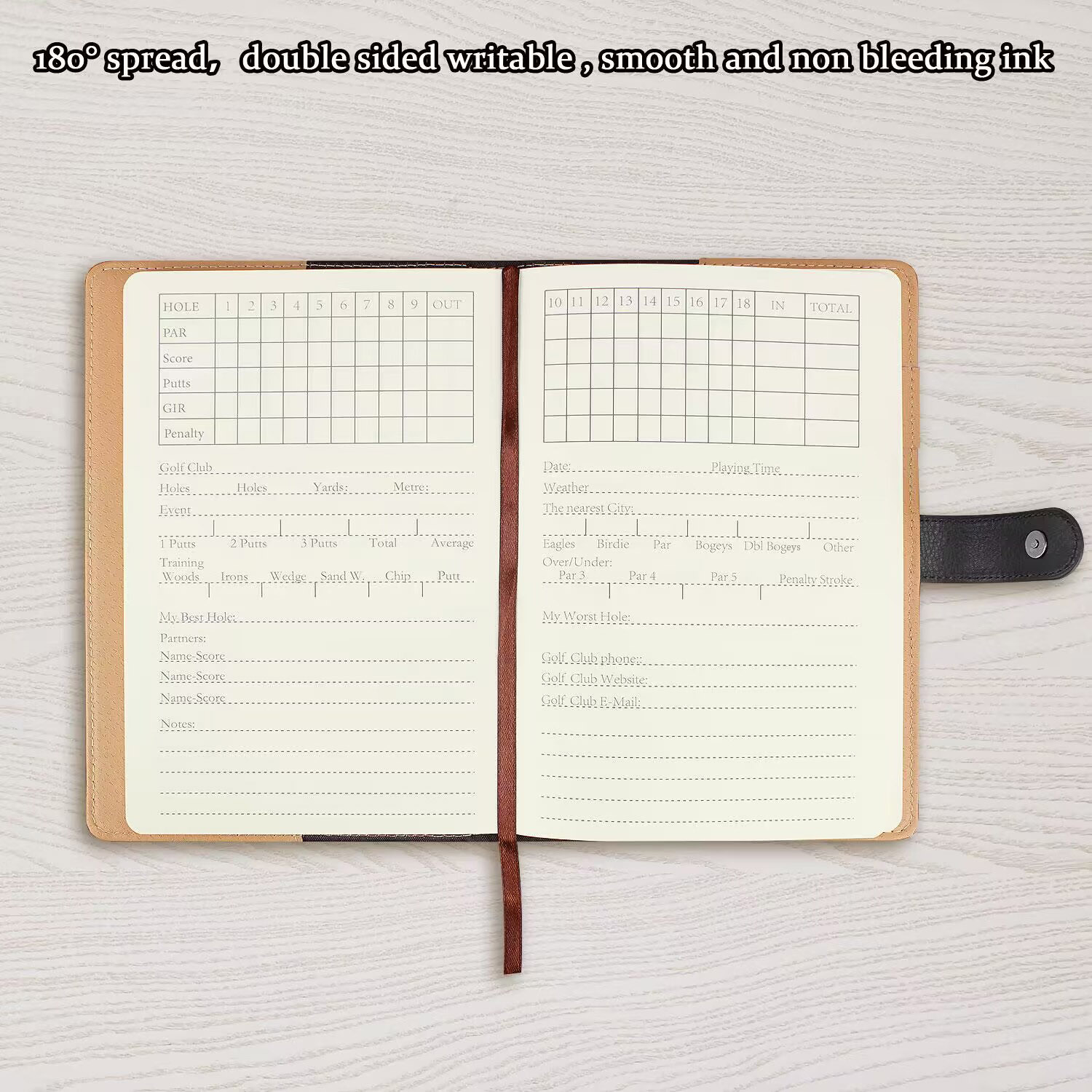 Schwarzer Leder-Golfscorekarte – Golf Scorecard Holder Bewertung und Preis