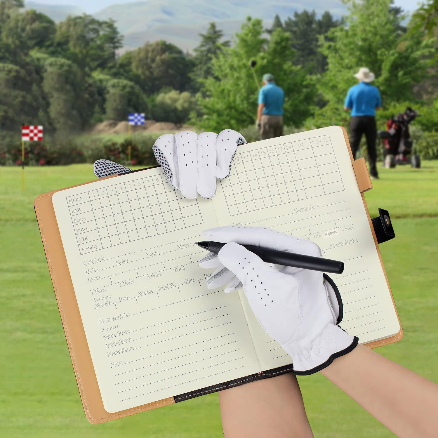 Schwarzer Leder-Golfscorekarte – Golf Scorecard Holder Bewertung und Preis